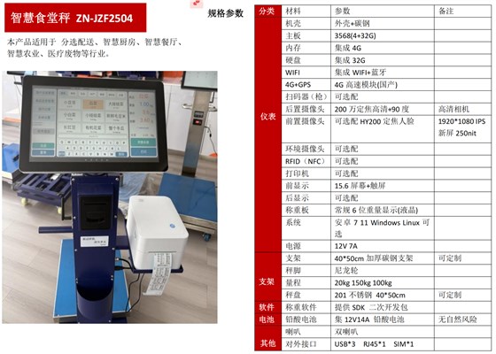 智慧电子秤 带摄像头 食堂收货分拣