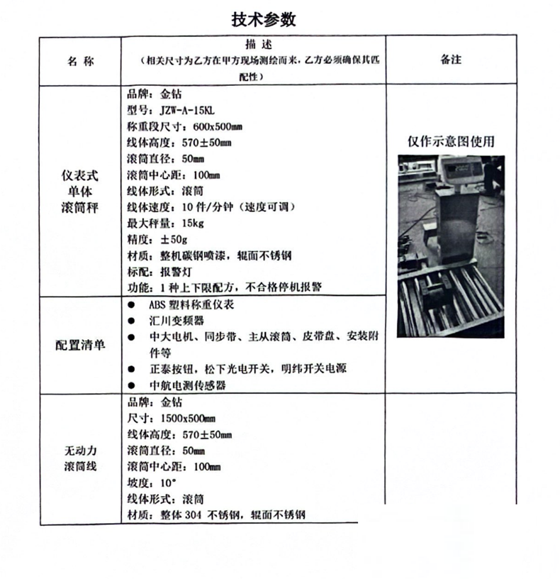 纸巾在线称重技术参数